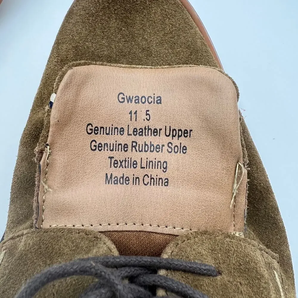 Aston Grey Gwaocia Oxford Suede Tan Dress Shoes Leather Light Academia